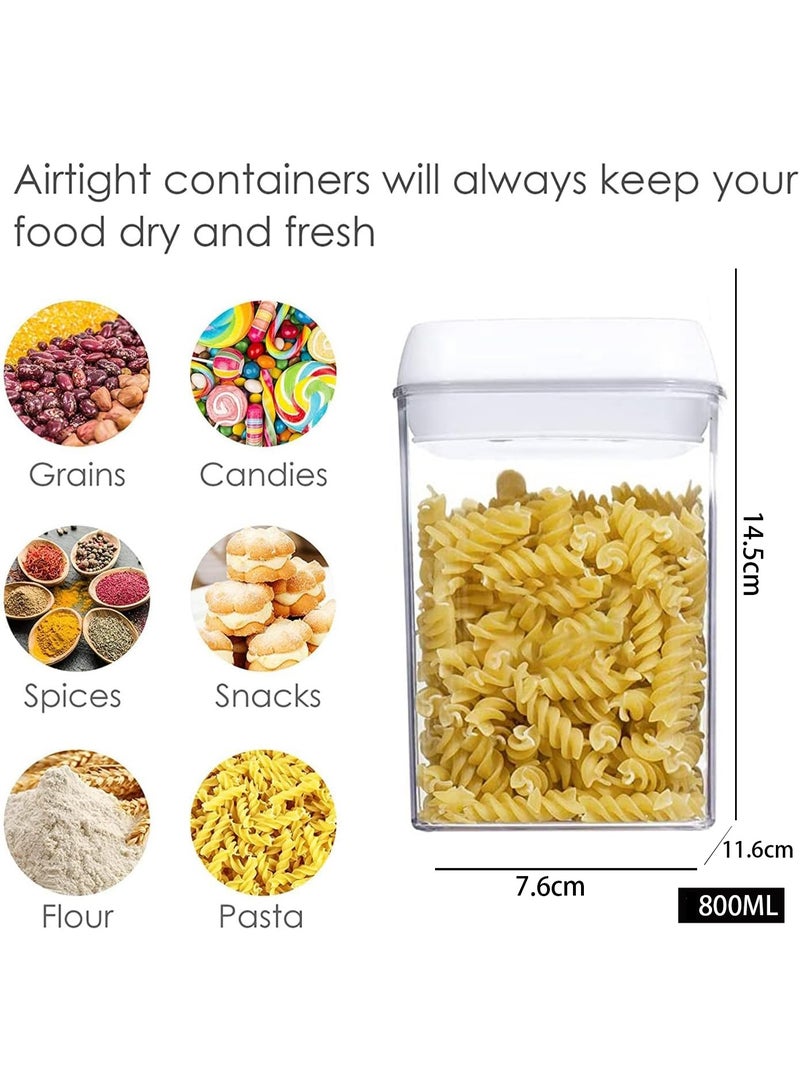 TAPIT Airtight Food Storage Containers Set with Lock Lids Pantry Organization Plastic Storage Jar Storage Tank for Cereal Coffee Sugar Moisture Proof BPA Free & Stackable Design (6PCS 800ml) - Image 2